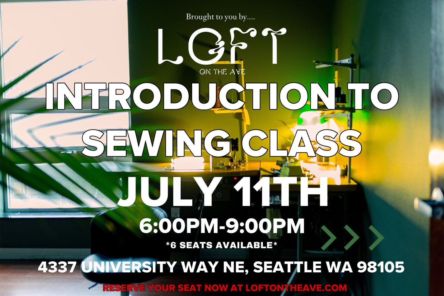 7/11 INTRODUCTION TO SEWING CLASS