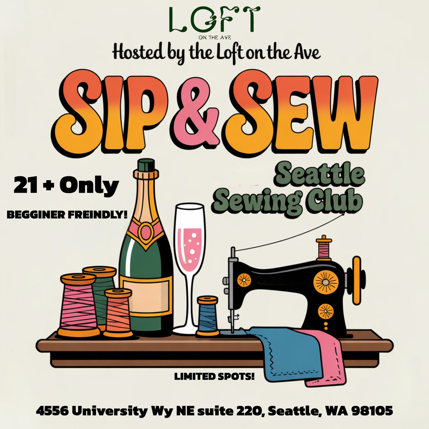 September 4th Seattle Sip and Sew