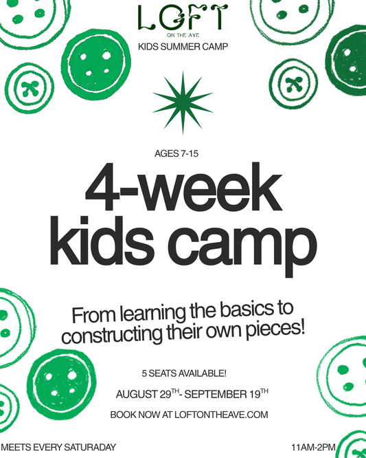 KIDS SUMMER SEWING CAMP SATURDAYS